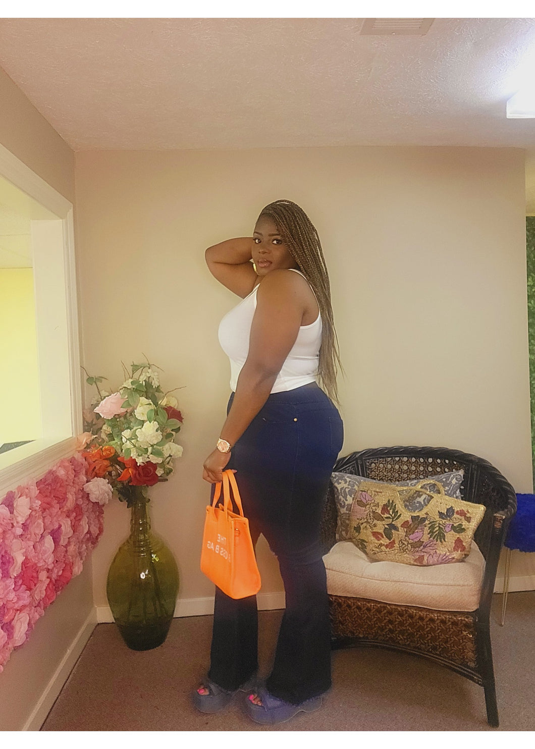 Dark Blue Denim Bell Bottoms
