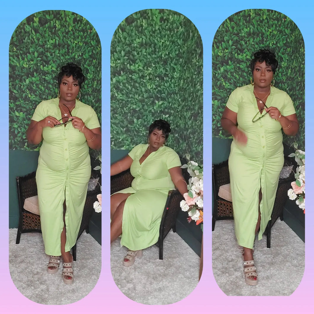 Sexy Ruched Midi Dress